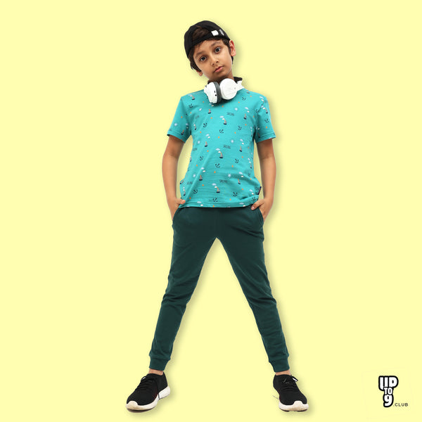 Graphic Printed T-Shirt & Pant  Set